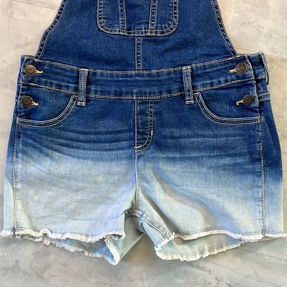 Justice Ombre Blue/White Shortalls Girl’s Sz 16 NWOT Fit Jr. Size 5